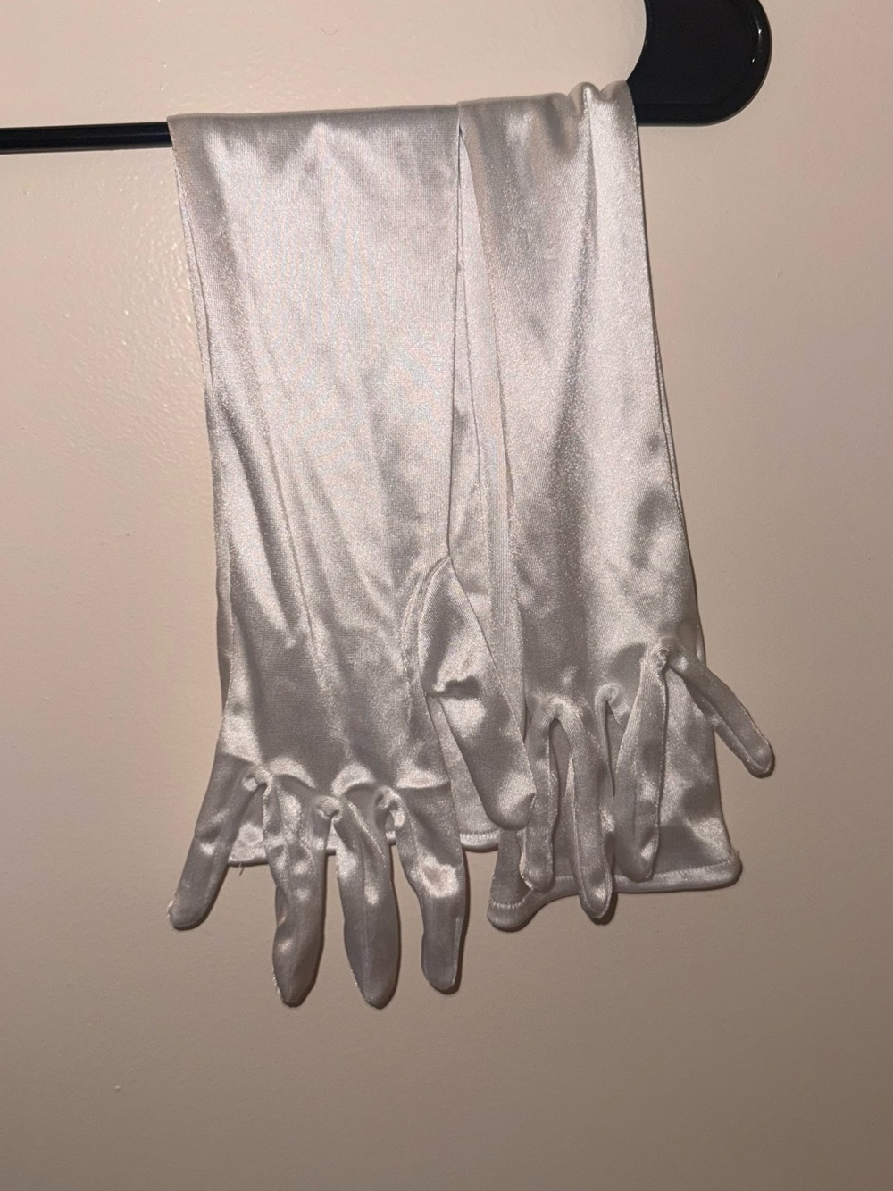 Elegant White Satin Long Gloves - Women's Accessories